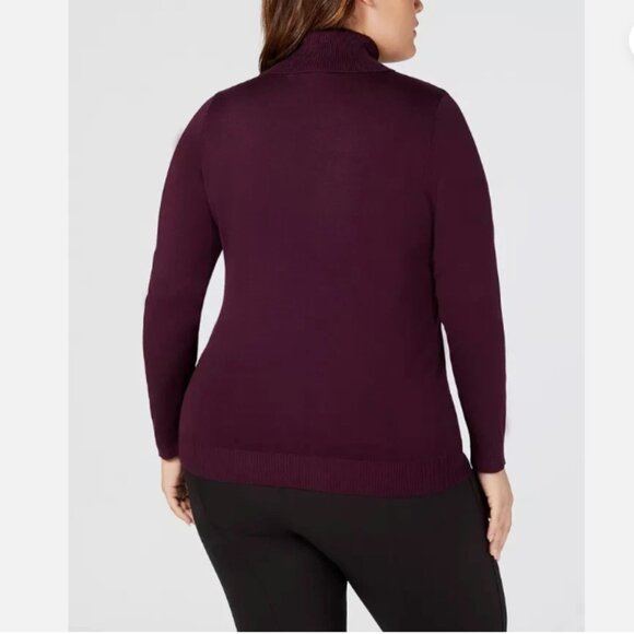 NWT 3X Calvin Klein Aubergine/Plum Turtleneck Sweater (ABBA) - Picture 2 of 16